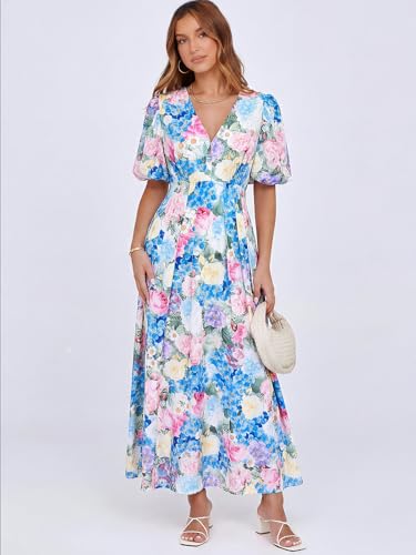 Image of Maxigerui Women's Summer Floral Maxi Dress Spring Wedding Guest Dress 2026