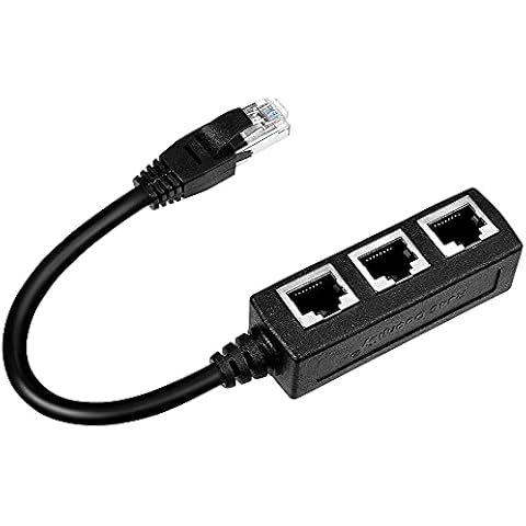 Azuxreza RJ45 Ethernet Cable Splitter Network Adapter,Ethernet Splitter 1 to 3 Cable Adapter Suitable Super Cat5, Cat5e, Cat6, Cat7 LAN Ethernet Socket Connector Adapter lan Splitter Cover