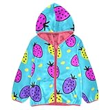 siphylline Cartoon Bright Color Strawberry Girls Zip Sweatshirt Enfants Peluche...