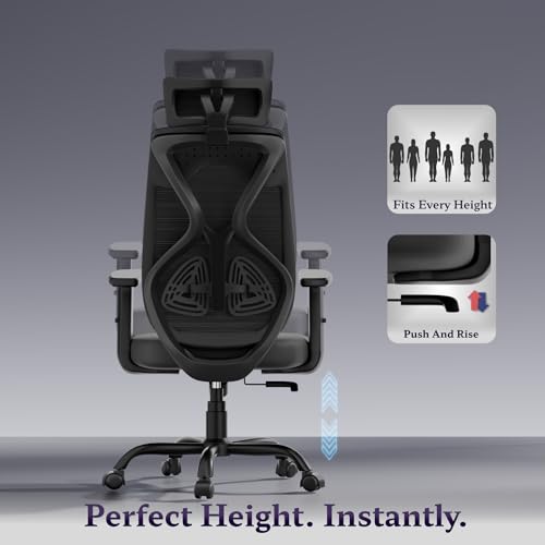 Image of Titan Ergonomic Office Chair for Home & Office | Adjustable Armrests | 120 Recline | Lumbar Support | Thick Cushioned Seat | Heavy-Duty Base | 3 Years Warranty (Black)