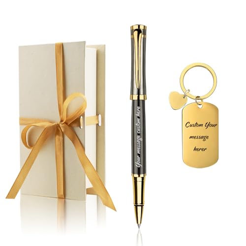 Stylo personnalisé porte-clés coffret cadeau d'affaires encre noire écriture métal