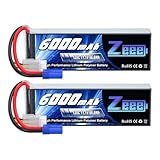 Zeee 3S Lipo Battery 6000mAh 11.1V 120C Soft Case RC Battery with EC5 Connector for Helicopter Airplane Quadcopter RC Airplane RC Car Truck Boat(2 Pack)