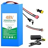 HAIPACKBA 48V Battery, 13AH 15AH 20AH Battery with 40A BMS for 0-1500W Motor, with 3A Char-ger, XT60/T-Plug, Connector (48V 20AH (200-1500W))