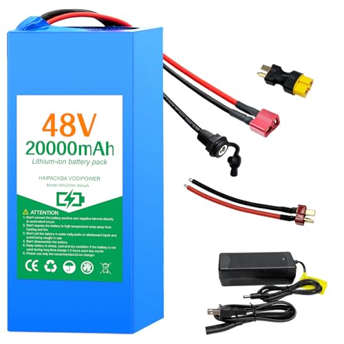HAIPACKBA 48V Battery, 13AH 15AH 20AH Battery with 40A BMS