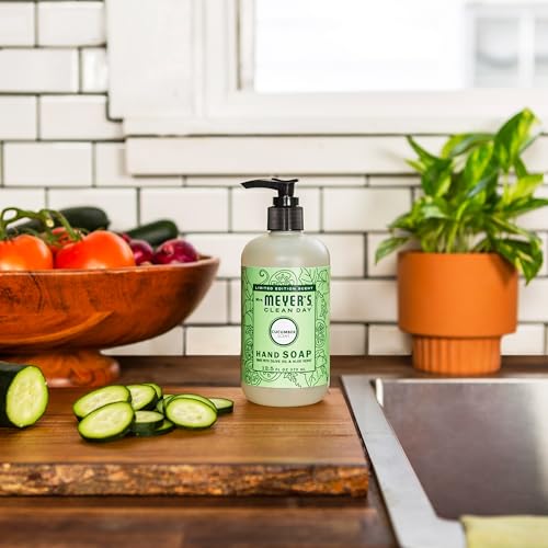 Image of MRS. MEYER'S CLEAN DAY Hand Soap,Cucumber Scent,12.5 Fl Oz Bottle,(Pack of 2)