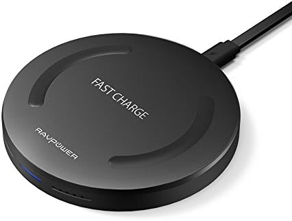 Fast Wireless Charger RAVPower 7.5W Compatible iPhone 12/Mini/Pro/11/ Max/Xs/XR/XS/X/8/8 Plus, with HyperAir, 10W Compatible Galaxy S20,Note20 and All Qi-Enabled Devices