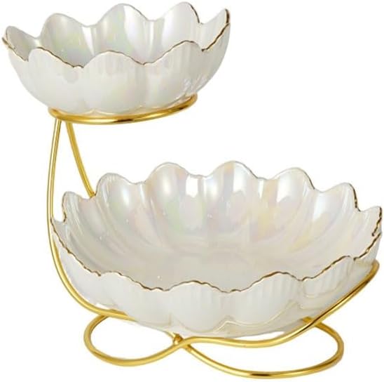 Light Luxury Ceramic Fruit Platter Multi Layered Afternoon Tea Snack Rack Candy Plate for