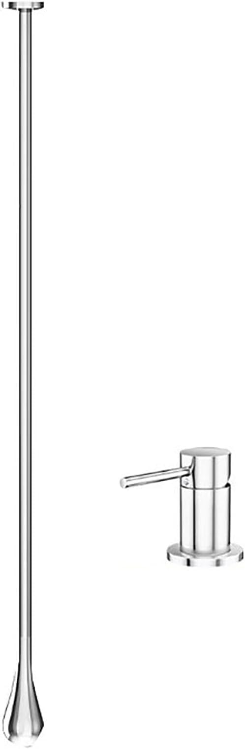 Ceiling Mounted Bathroom Faucet,Wall Mounted Bathroom Sink Hanging Faucet,Hot and Cold Brass Bathtub Faucets for Bathroom Vanity Hotel Commercial Basin (Countertop Switch, Silver)