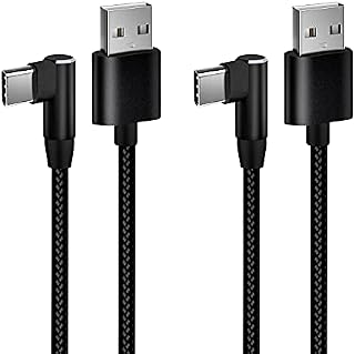USB C Cable 2M 3M 2 pack 3A Right Angle USB C Cable 90 Degree Braided LongType C Charger Cable Fast Charging Compatible with Samsung Galaxy S20 S10 S9 FE A40 A50 A70, P40 P30 P20, Xperia