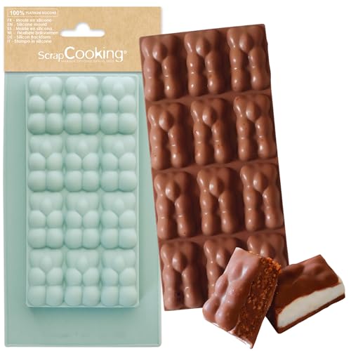 ScrapCooking - Moule Silicone Tablette de Chocolat « Oursons » - Pour Réaliser des Tablettes de Chocolat Fourrées Maison - Ustensile Souple - Pâtisserie -...
