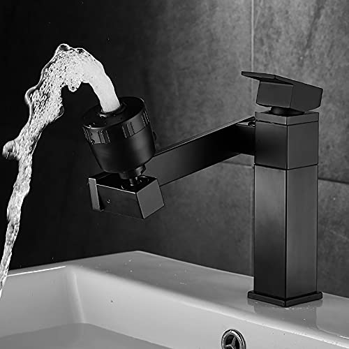 Mitigeur noir lavabo monotrou pivotant pour éliminer les éclaboussures - 5
