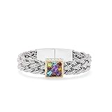 Effy Jewelry Multi-Gemstone Braided Bracelet in 925 Sterling Silver with 18K Yellow Gold Plating,...