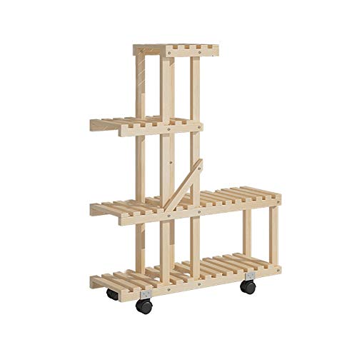 Soporte para plantas de interior Baoo Estante para plantas Soporte para plantas Estante para macetas Estante para jardín Estante de exhibición Balcón Soporte para flores con rueda Multifuncional