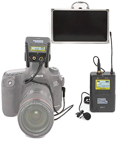 Pixel 50-Channel Professional UHF Wireless Lavalier Microphone System with LCD Portable Receiver Compatible