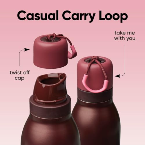 Image of Owala FreeSip Twist Insulated Stainless Steel Water Bottle with Straw for Sports and Travel, BPA-Free, 24-oz, Black Cherry