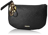 Fossil Women's Polly Eco Leather Zip Pouch with Keychain, Black