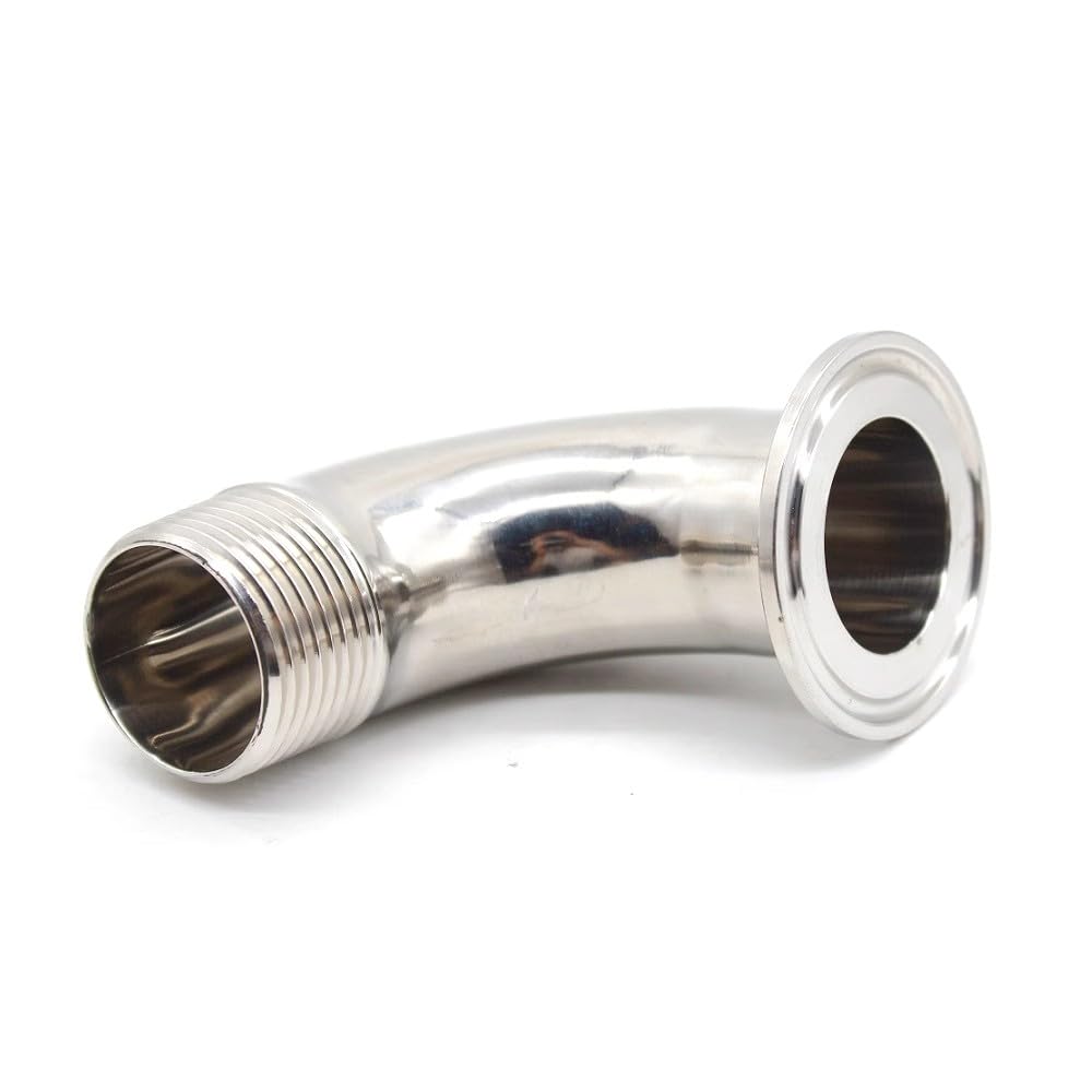 1 Conector rápido de Acero Inoxidable 304 con Rosca Macho de 1-1/4" y Triple Abrazadera de 1,5" de diámetro Exterior for tubería de 50,5 mm