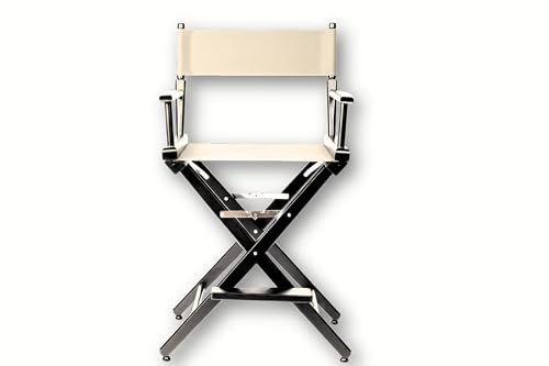 Filmcraft Pro Series Director Chair - Medium Black Finish with Beige Canvas