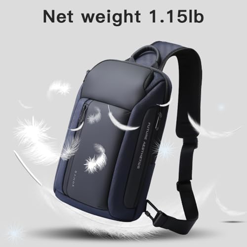 Image of BANGE Sling Bag, Waterproof Men's Chest Bag Shoulder bags Crossbody Sling Backpack for Men, 7566blue, Sling Backpacks