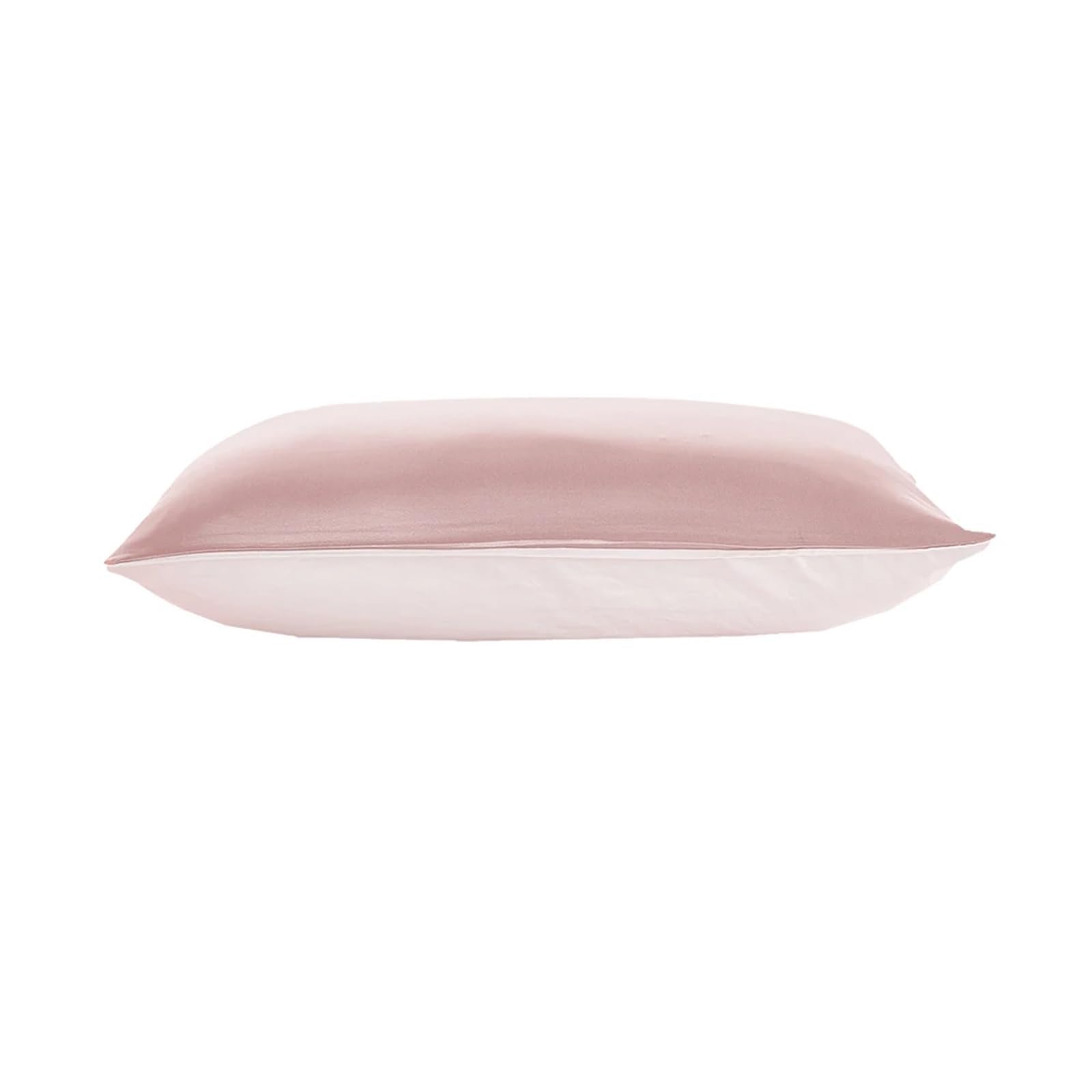 Silk Pillowcase with Cotton for Hair Pure Hidden Zipper Terse Mulberry For women(Pink,50x75cm)