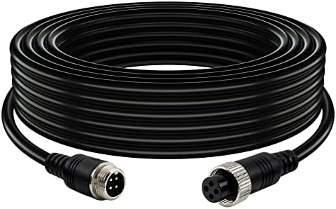 4 Pin Camera Cord Car Video Aviation Extension Cable,Lonlonty 50Ft Backup Camera Extension Cable Dash Cam Rear View for CCTV Rearview Camera Truck Trailer Camper Bus Vehicle Backup Monitor System