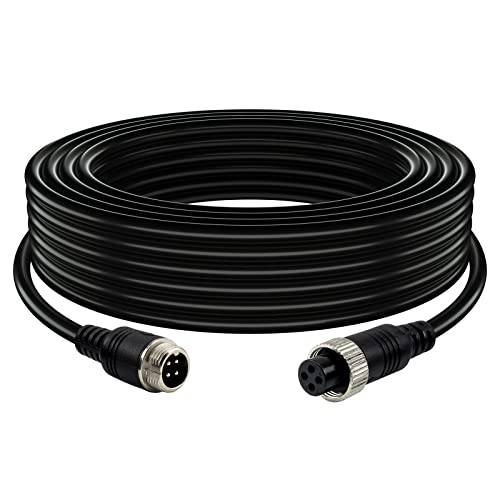 Lonlonty Cámara de visión Trasera de camión 12V CCD IR Cámara de Respaldo de visión Nocturna con Cable de 15 m y 4 Pines para autobús Camión Coche