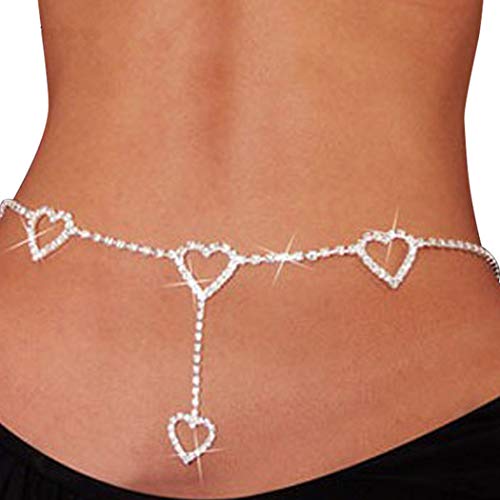 Zoestar Sexy Crystal Waist Chains Heart Bikini Body Chain Summer Beach Body Jewelry For Women #TOP5