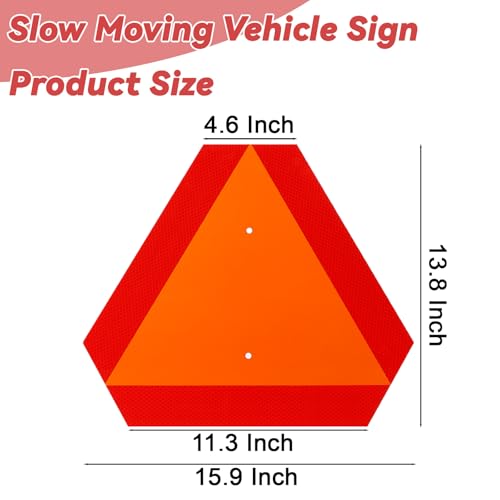 image for Ysglory 1 Set Slow Moving Vehicle Sign with Mounting Bracket 14 x 16 I