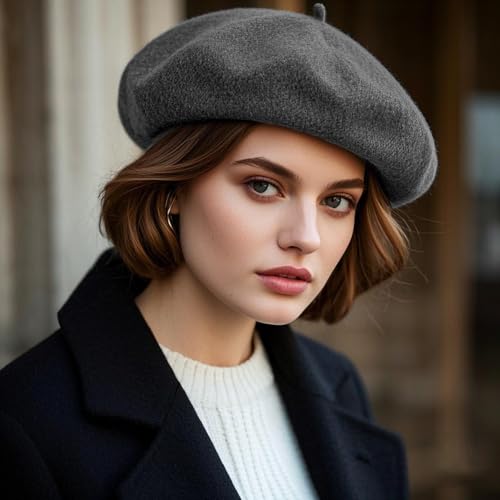 Image of Jolbndcv 6PCS Beret, French Beanie, Outdoor, Winter, Fashion Lady Hat | One Size Fits Most,Solid Color,Stretchable,for All Season