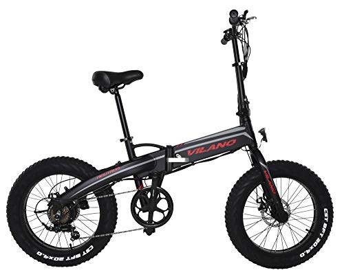 Vilano Neutron Electric Folding Fat Bike, 20-Inch Wheels