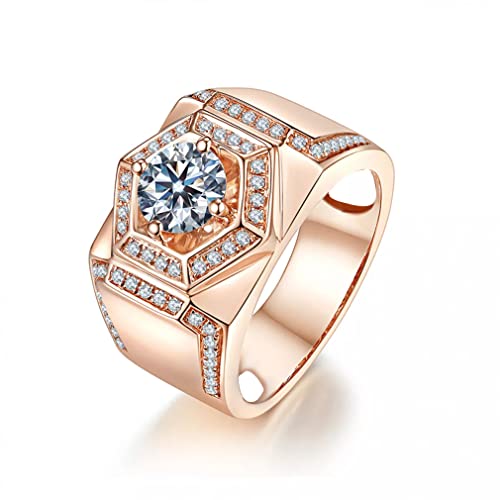 BCJMKDX Bagues, Bagues en moissanite for Homme, alliances en Argent 925 serties de Diamants, Bijoux de fiançailles(7)