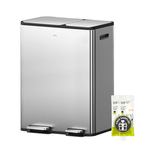 EKO EcoCasa Stainless Steel Dual Step Trash Can
