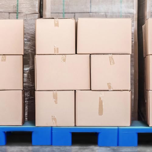 Heavy-Duty Plastic Pallet - Stackable, Easy-Clean Tray for Industrial & Lab Use, Lightweight Moisture-Proof Floor Pallets, Garage & Warehouse (Red, 60x40cm/23.6x15.7in)