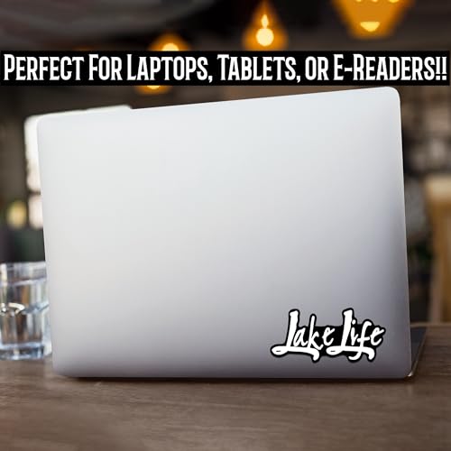 Image of Lake Life Vinyl Decals Stickers (Two Pack) for Cars Trucks Windows Bumpers Walls Laptops Skins - 2-5.5 Inch Decals at Largest Point -No Background (White)