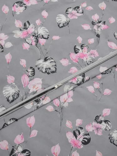 Image of Super Premium Quilt Cover Double Bed with Zipper Blanket Cover /rajai Cover /Comforter Cover /Duvet Cover King Size Soft Cotton Skin Friendly Stuff 90x100 Inches, Light Grey Pink | TC - 300