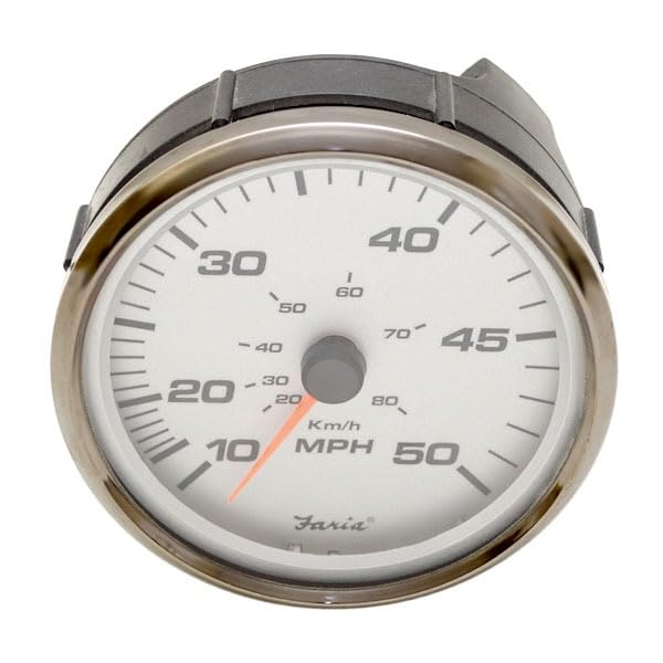 Faria Boat Speedometer Gauge SE9277B | 4 1/4 Inch Silver