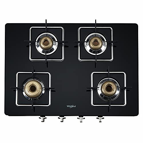 Image of Whirlpool 4 Burner Heavy Duty Forged Brass Gas Stove with Rust Free Body (GRANDIOSA Prime 694 CT BR)