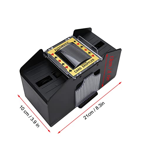 Automatic Card Shuffler, 1 To 4 Deck Poker Card Shuffler Automatic Battery Powered Playing Card Shuffler Machine Easy To Use Manual Card Mixer Hand Cranked Casino Equipment Card Shuffling Machine #TOP4