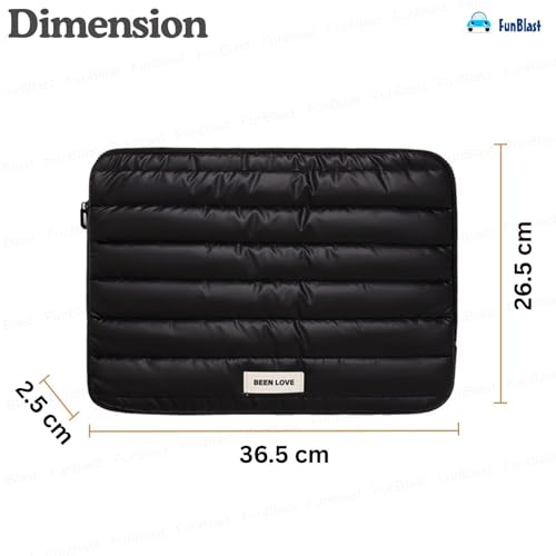 Image of FunBlast Padded Laptop Cover Bag - Laptop Sleeve Bag, Multifunctional Shockproof, Waterproof Laptop Case, 14 Inches Business Bags for Business, Travel, College (Black)