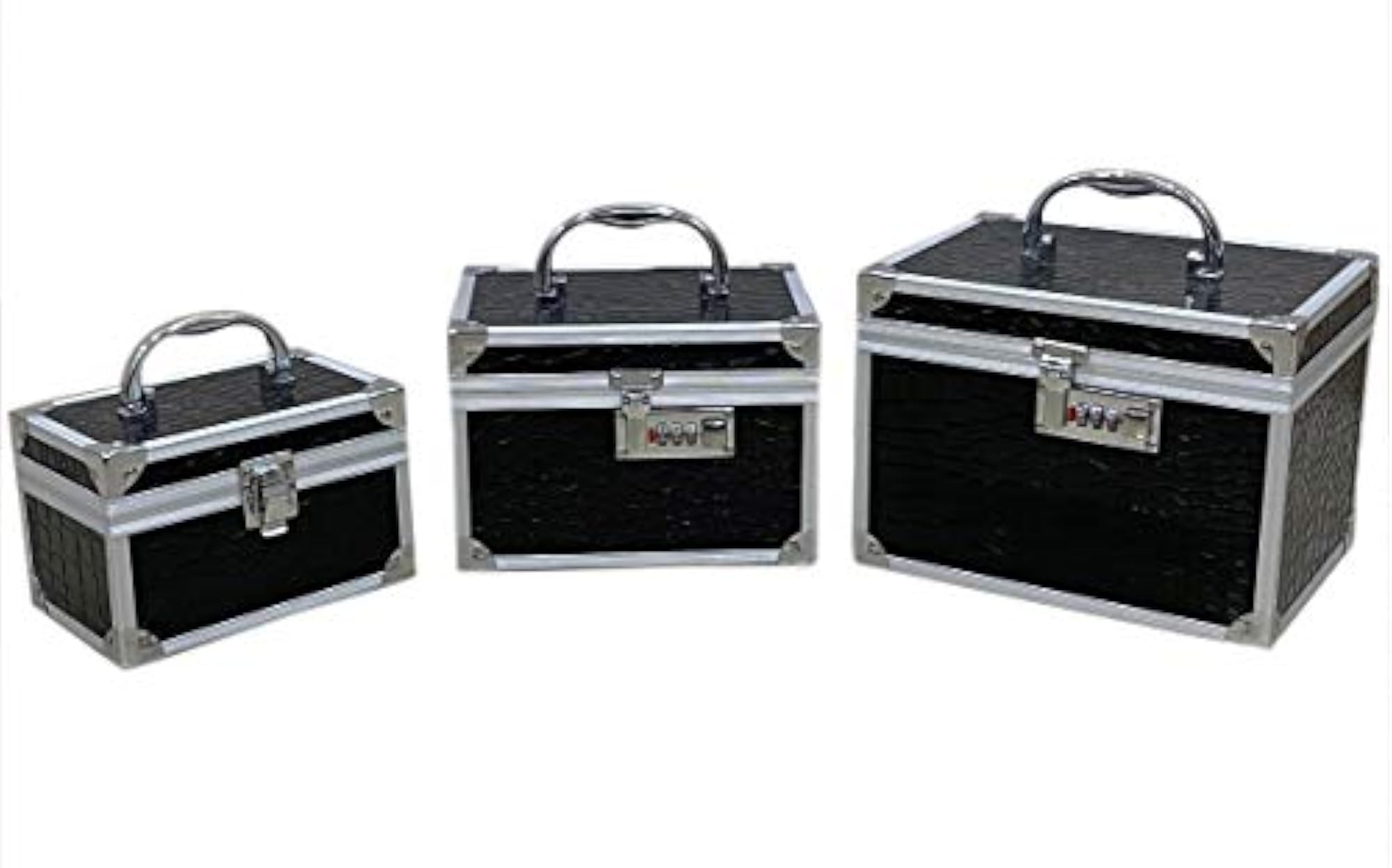 Professional Makeup Vanity Case with Mirror, 3 Pcs Set