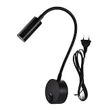 3W Bedside Reading LED Wall Light Sconce Lamp Decor Lighting for Bedroom Bathroom etc Warm White 300