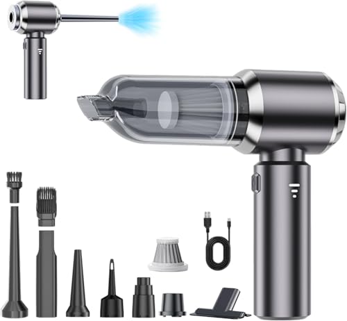 Image of JAYTOP Cordless Handheld Vacuum Cleaner for car || 6 in 1 Car Vacuum 120W High-Power || with Window Hammer and Seat Belt Cutter || Portable Car Vacuum Cleaner (Black)
