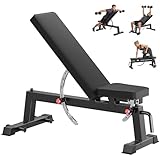 HANDBODE Adjustable Weight Bench for Full Body Workout, 1300 LBS Weight Capacity Bench Press Bench of Home Gym Strength Training, Incline Upright Flat Utility Workout Bench with Fast Adjustment, Black