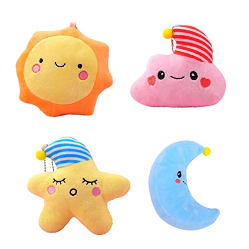 Toyvian 4piezas Adornos Colgantes De Peluche Forma De Sol Luna y Accesorios para Llaveros y Decoración De Bolsos para Celebraciones y Toyvian 4piezas Adornos Colgantes De Peluche Forma De Sol Luna y Accesorios para Llaveros y Decoración De Bolsos para Celebraciones y