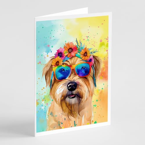 Caroline's Treasures DAC2480GCA7P Cairn Terrier Hippie Dawg Greeting Cards Pack of 8 Blank Cards with Envelopes Whimsical A7 Size 5x7 Blank Note Cards
