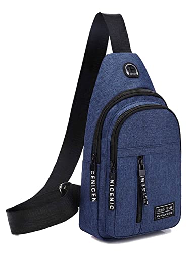 Sling Backpacks Chest Shoulder Crossbody Purse Surper Light Handbag for Travel Running Cycling for Men (Blue)