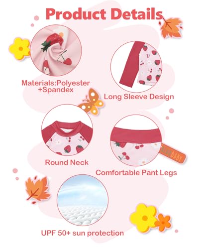 Image of ALVA 2 Pcs Long Sleeve Rash Guard Swim Diaper Sets, Baby Toddler Swimsuit UPF 50+ Sun Protection for Boy and Girl