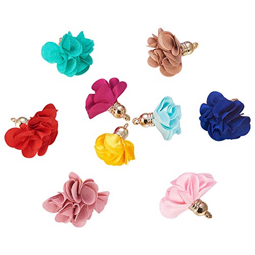 Cheriswelry 50 ciondoli a forma di fiore di stoffa...