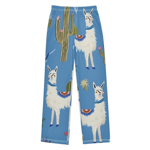 ZZXXB Ethnic Cacti Boys Long Pants Soft Trousers Elastic Waist Kids Lounge Bottoms with Pockets S-XL