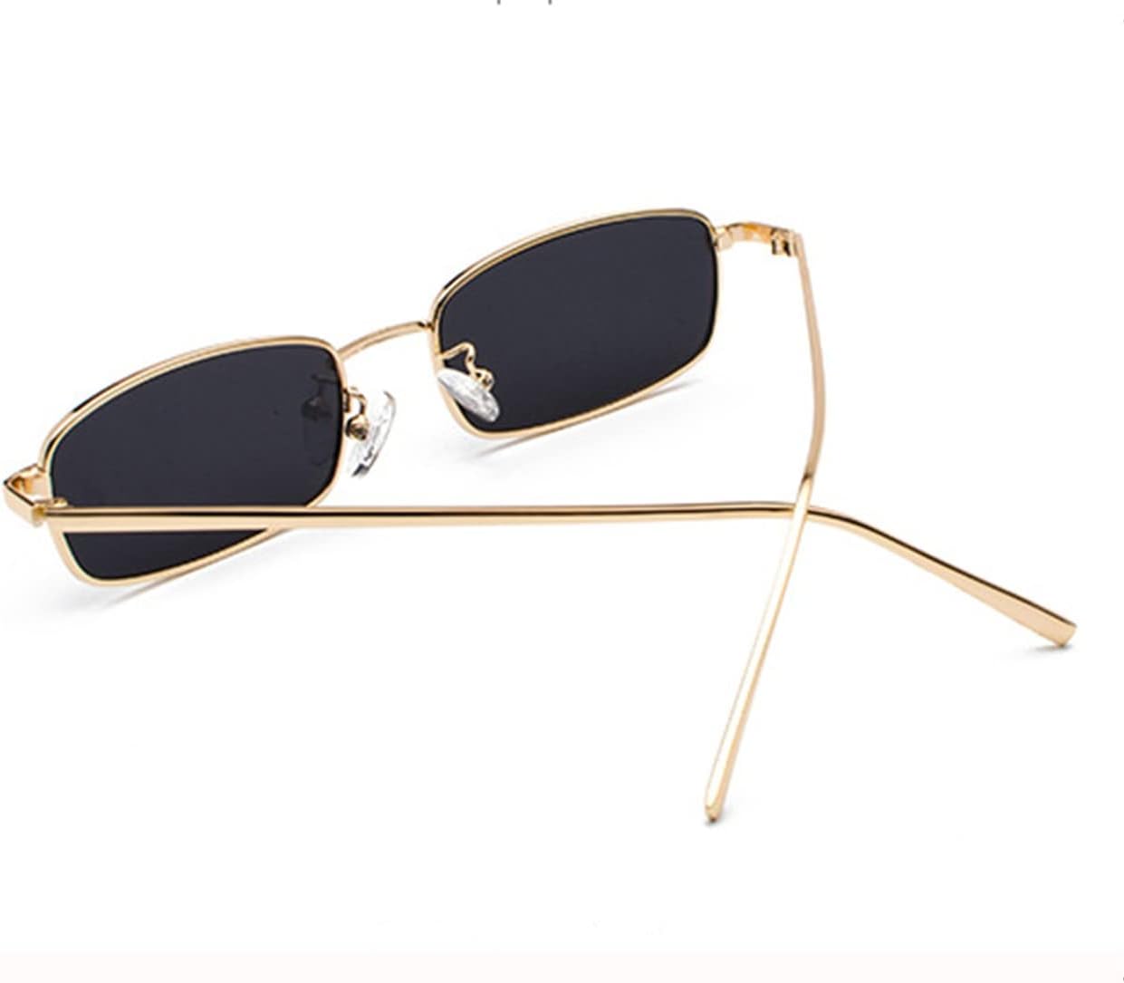 ADE WU Small Narrow Rectangle Sunglasses Womens Mens Retro Y2k 80s 90s UV400 Sunnies - Image 5